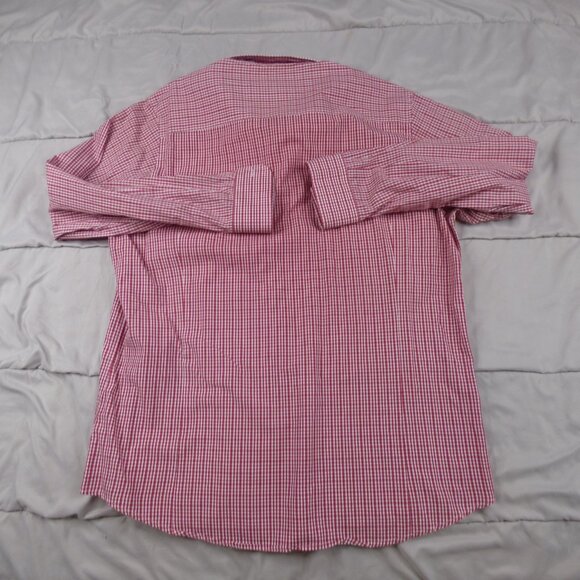 Arkansas Razorbacks Shirt Men XL Red Button Up Dress Check Plaid Pocket Adult - Picture 8 of 10